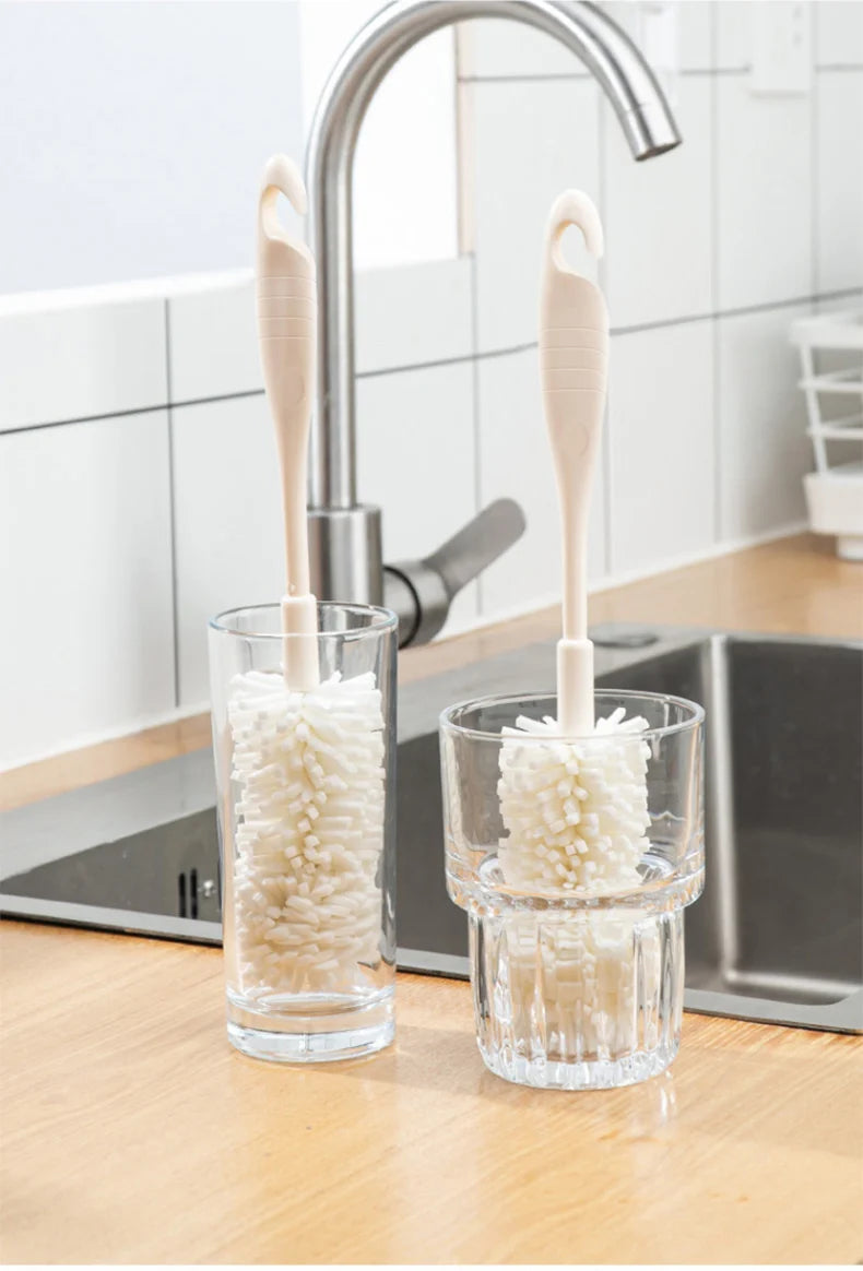 GIANXI Sponge Brush Cup Scrubber Glass Cleaner Kitchen Cleaning Tool Long Handle Drink Wineglass Bottle Household