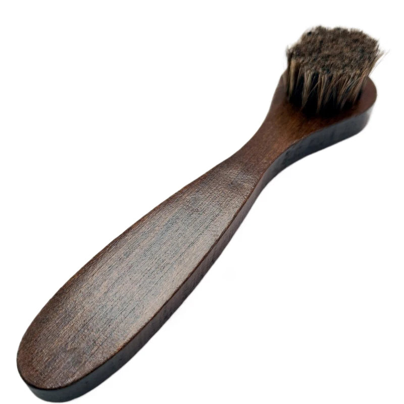 Handle Details Polishing And Cleaning Brush Horse Hair Wood Brush Leather Shoe Care And Cleaning Shoe Brush