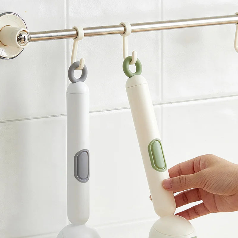 Plastic Dish Brush Rotatable Kitchen Pot Brush Hanging Utensil Brush Convenient Long Handle Home Dishes Brush For Stain Removal