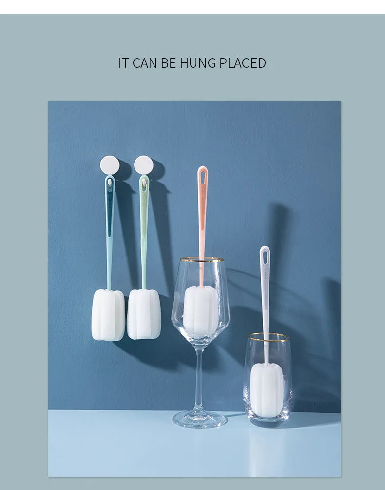 2874 Cup Scrub Brush Bottle Wine Cup  Kettle Cup Clean Long Handle Wash Bottle Brush Remove Coffee Tea Stains Sponge Brush