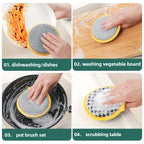 5PCS Double-Side Dish Wash Sponges, Dish Washing Brush Pan Pot, Dishwashing Sponge, Household Cleaning Reusable Kitchen Tools