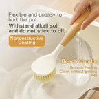 Natural Sisal Soft-Bristled Pot Brush, Household Kitchen Dishwashing Brush, Log Brush, Multi-Functional Beech Cleaning Brush