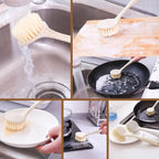 1/3/10pcs long handle pot brush, compact kitchen cleaning brush, dishwashing brush, cookware brush (mixed colors)