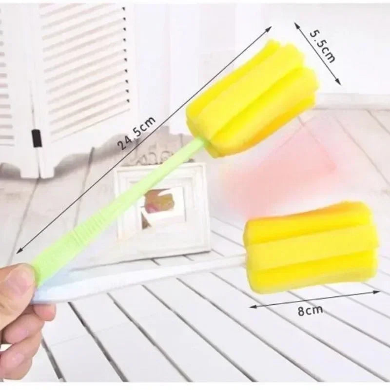 3pcs Cup Brush Sponge Glass Bottle Cup Cleaner Wineglass Bottle Coffe Tea Glass Cup Bottle Brush Kitchen Cleaning Tool