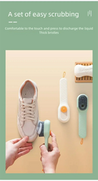 1pcs/2pcs/3pcs Multi-Functional Shoe Brush with Liquid Dispenser Household Press Type Soft Fur for Washing Shoes Cleaning Tool