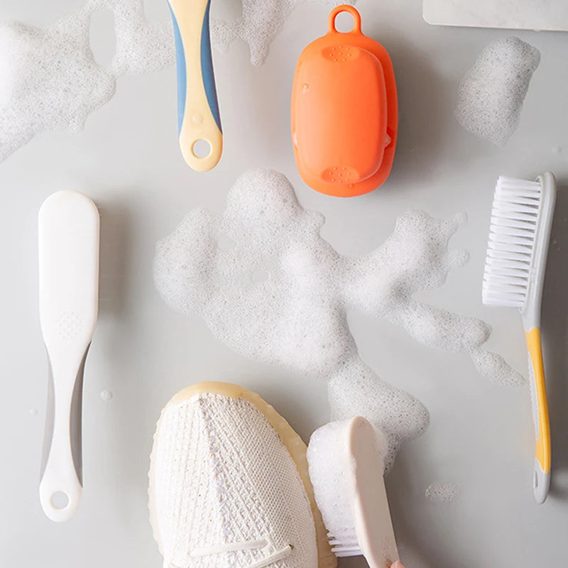 Long Handle Scrubbing Brush Soft Bristle Laundry Clothes Shoes Scrub Brush Portable Plastic Cleaning Brush For Kitchen Bathroom