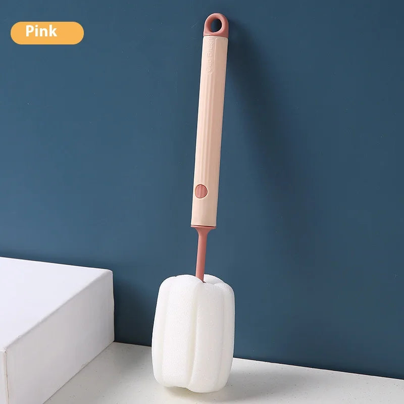 New Nordic-style Cup Brush Long-handled Sponge Cup Brush Detachable and Replaceable Head Baby Bottle and Thermos Cup Clean Brush
