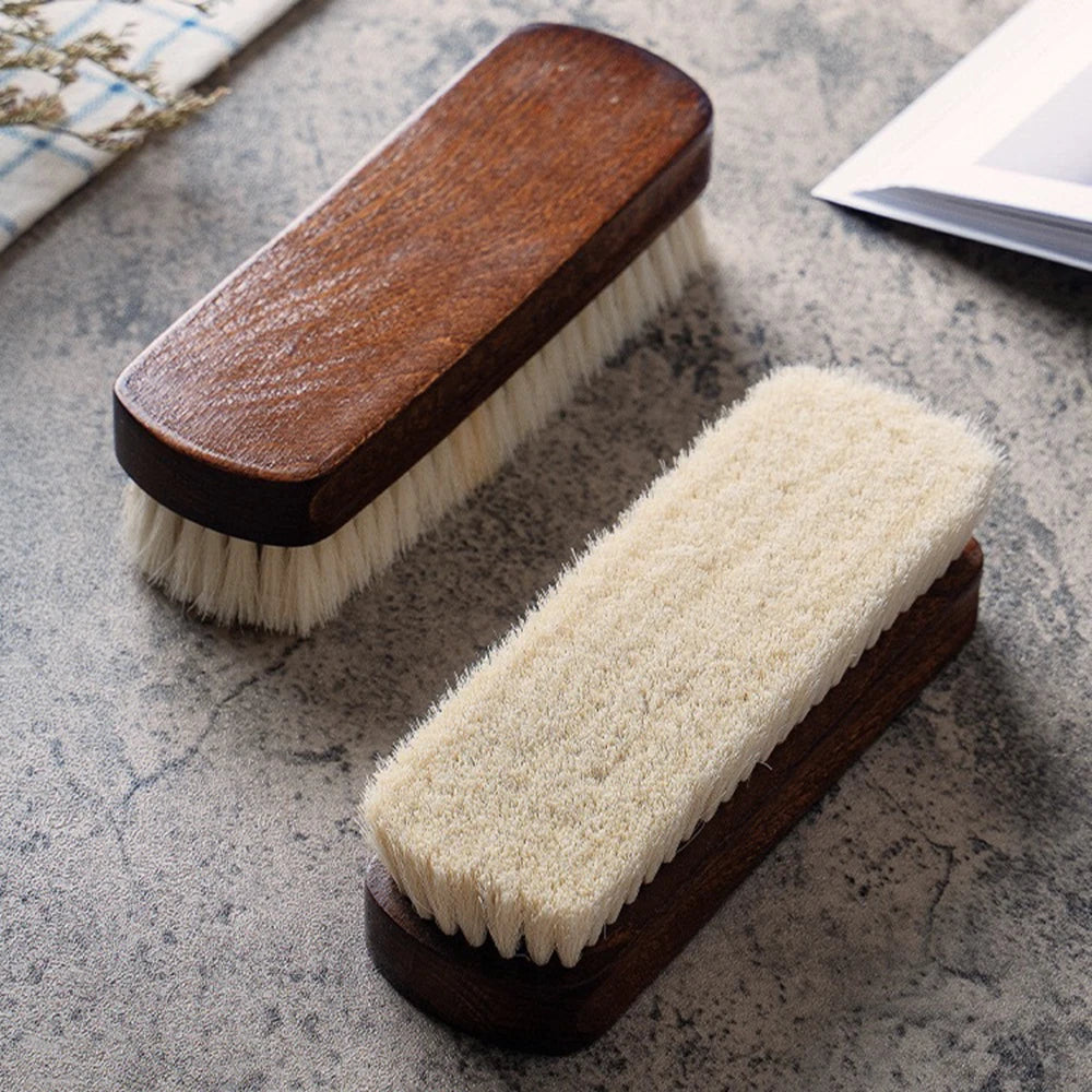 1 Piece Solid Wood Wool Shoe Brush, Polishing, Cleaning, Care Brush, Suitable For Leather Or Fabric Shoes, Cleaning Brush