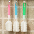 New 2 Pcs Sponge Baby Milk Feeding Bottle Brush Nipple Cleaning Cup Scrubber Washing Brushes Kitchen Cleaner Home Supplies