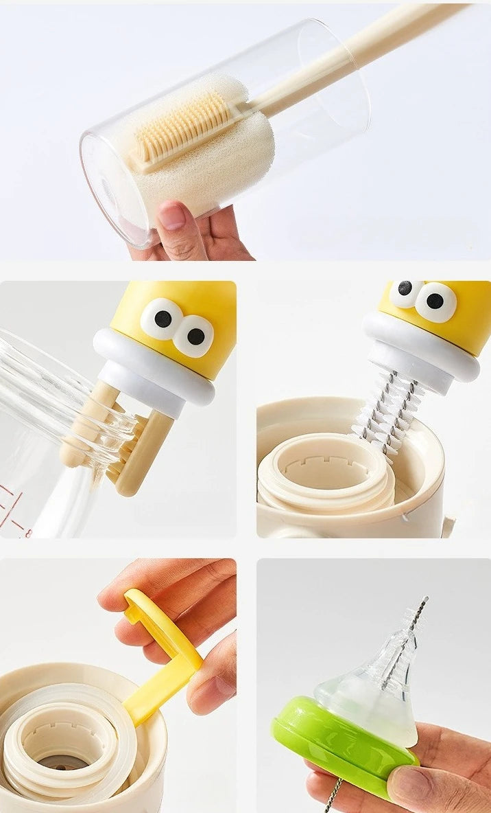 1PC Special sponge brush for washing cups Baby Bottle Straw Brush Five in one long handled cup brush Water cup cleaning artifact