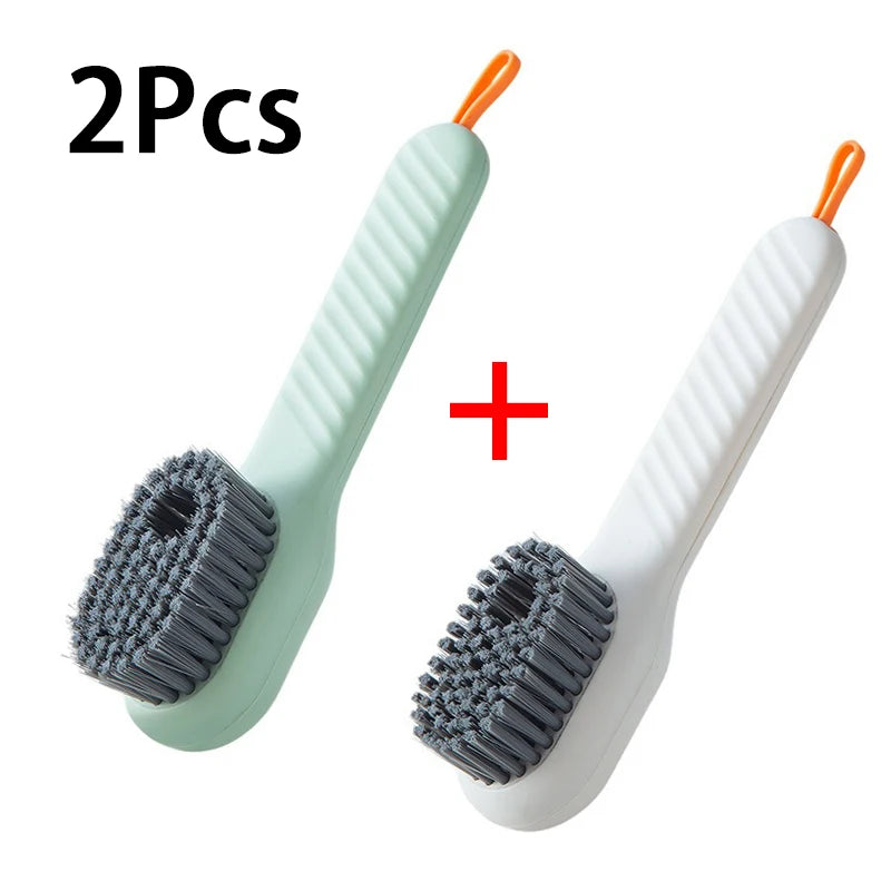 1pcs/2pcs/3pcs Multi-Functional Shoe Brush with Liquid Dispenser Household Press Type Soft Fur for Washing Shoes Cleaning Tool