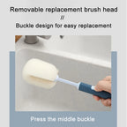 Removable Long Handle Soft Sponge Brush Kitchen Washing Cleaning Tool For Coffee Drink Wineglass Bottle Glass Cup Brush
