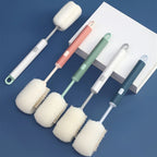 Removable Long Handle Soft Sponge Brush Kitchen Washing Cleaning Tool For Coffee Drink Wineglass Bottle Glass Cup Brush