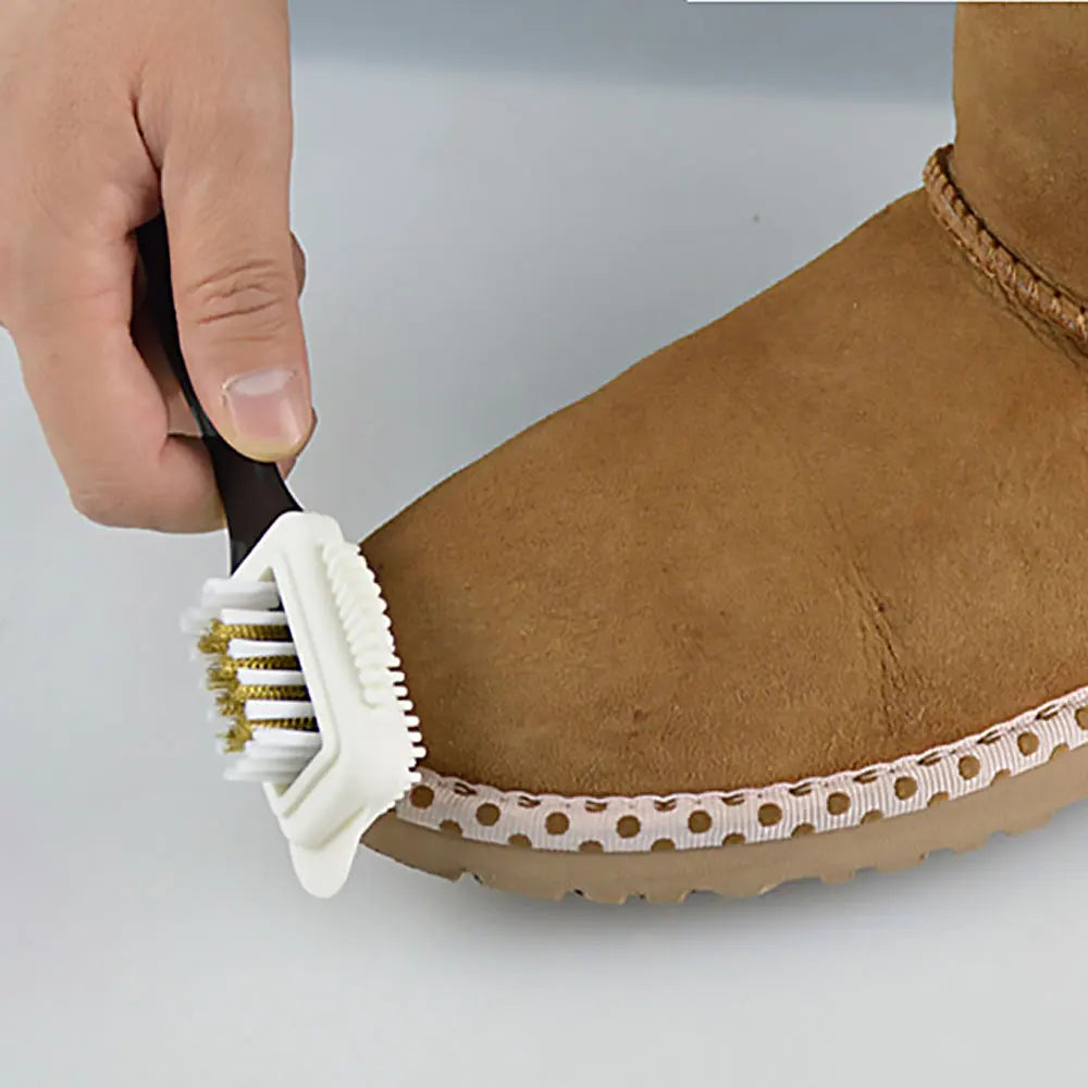 3 Side Cleaning Shoe Brush Plastic S Shape Shoe Cleaner For Suede Snow Boot Leather Shoes Household Cleaning Tools Accessories