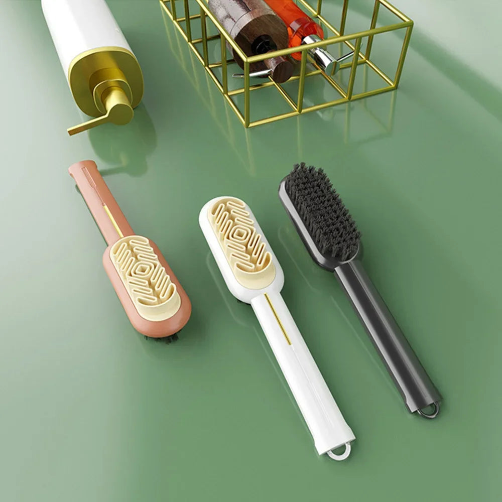 Long Handle 2-Sided Suede Cleaning Brush for Shoes Sneakers Stain & Dust Removal Rubber Boot Cleaner Shoe Brush