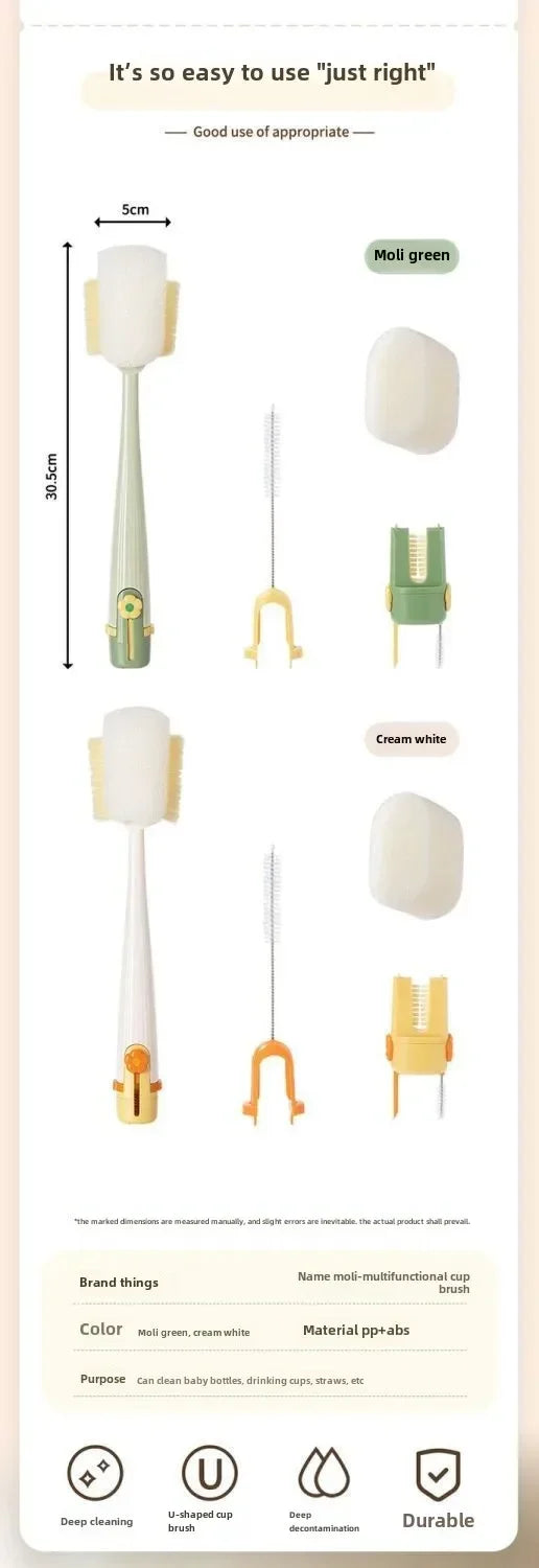 5-in-1cup Washing Tool for Household Use Multifunctional Cup Brush Water Cup Thermos Cup Brush Milk Bottle Cleaning Sponge Brush