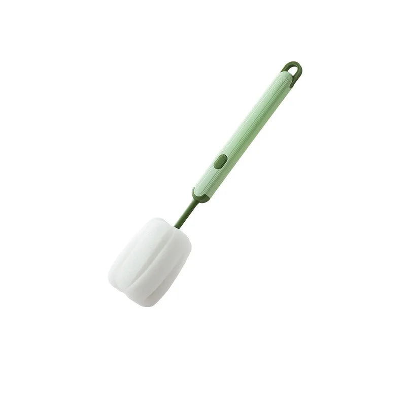 Detachable Long Handle Sponge Brush with Hanger - Cup & Bottle Cleaning Brush, Space Saving Sink Organizer (For Mugs, Glasses)