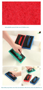 Household Sponge Scouring Pads with Handle Kitchen Sink Scrubber Pot Brush for Daily Cleaning and Cooking Tools