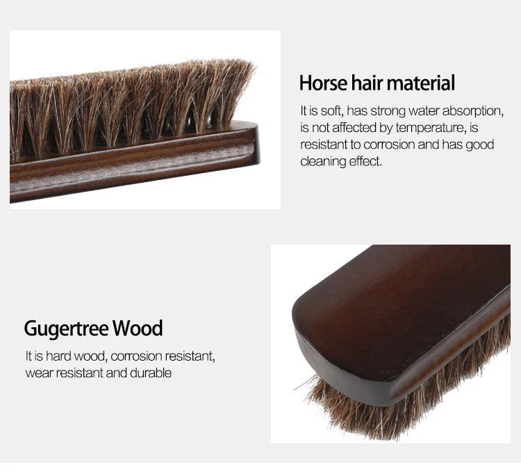 Natural Horsehair Leather Soft Polishing Tool Real Horse Hair Shoe Brush Polish Bootpolish Cleaning Brush For Suede Nubuck Boot