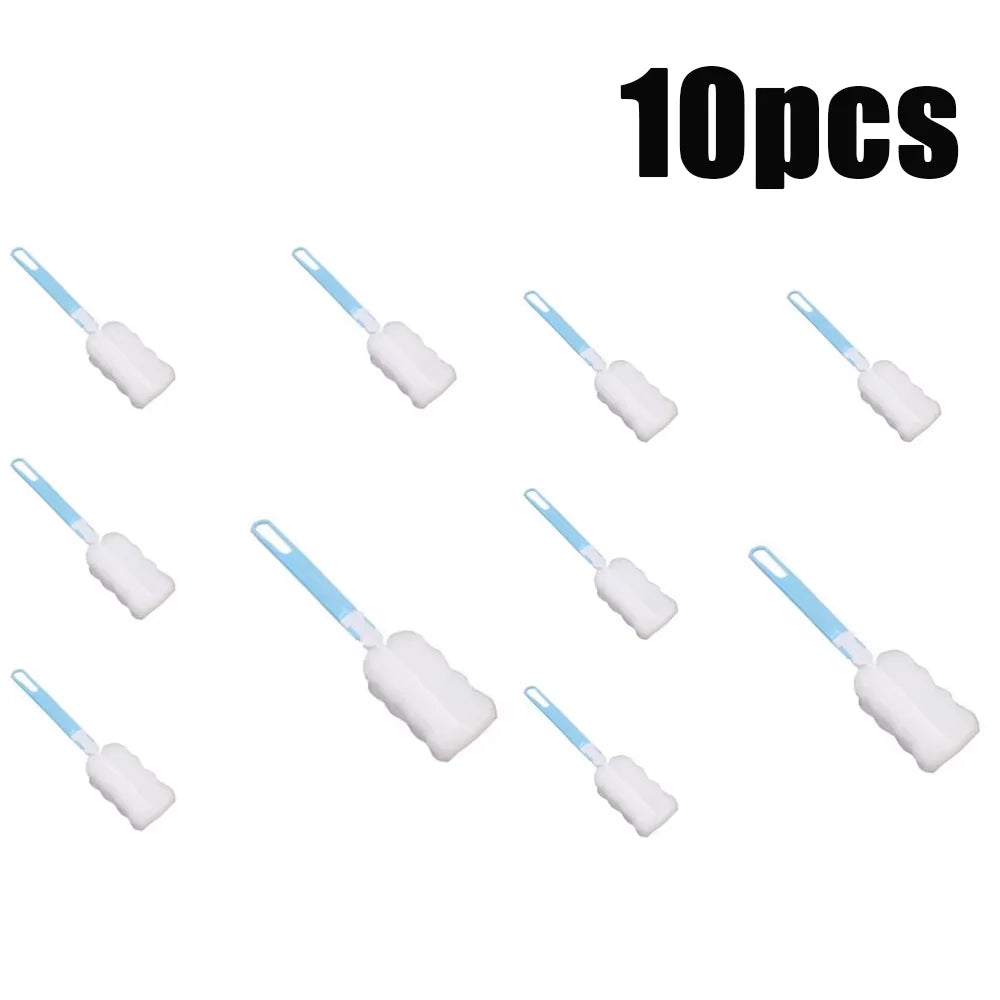 1/3/5Pcs Soft Sponge Cup Brush Long Handle Sponge Bottle Brush Drink Wineglass Bottle Glass Cup Washing No Deadend Cleaning Tool