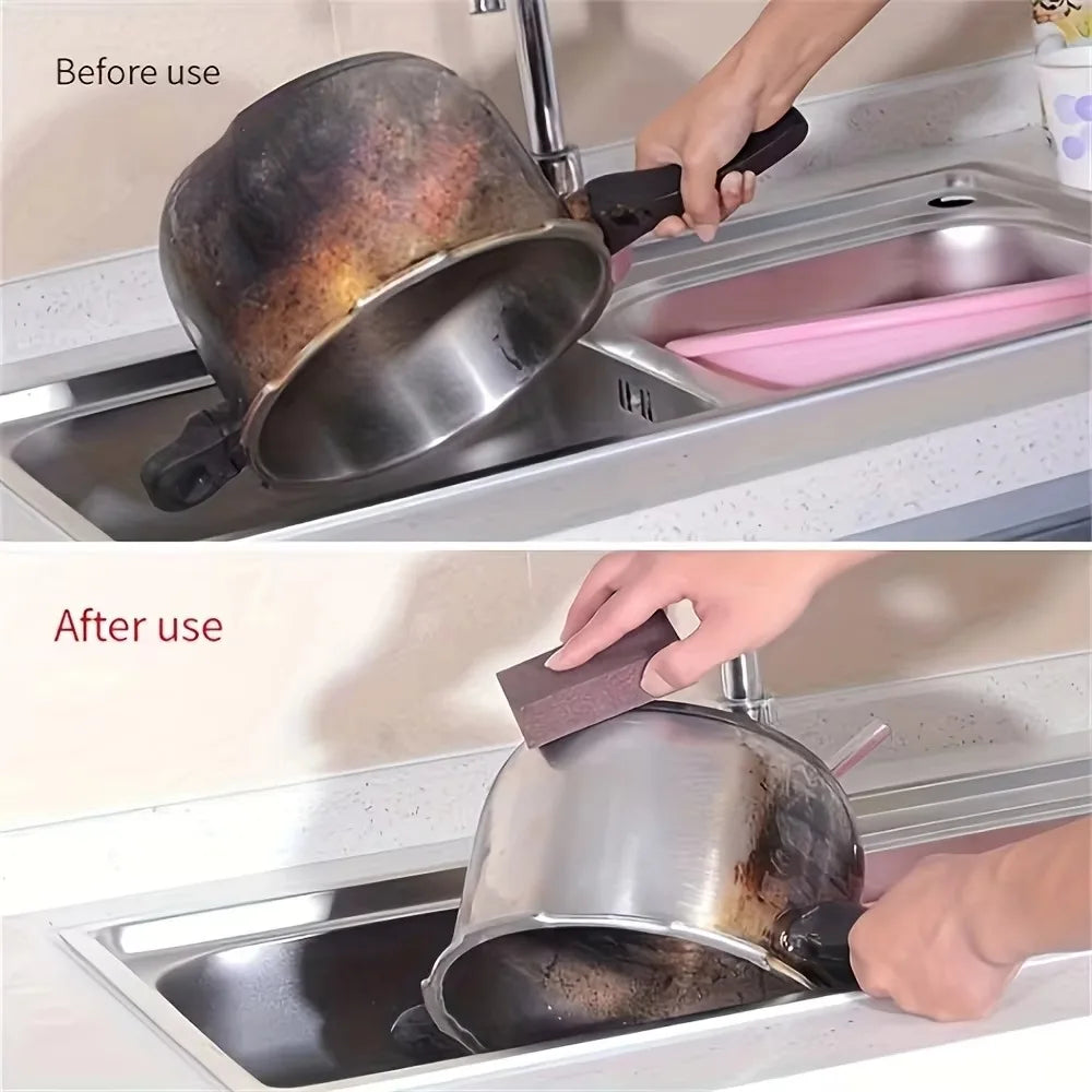 Magic Descaling Emery Sponge Household Cleaning Brush Useful Things For Kitchen Remove Pot Bottom Stubborn Stains Products Tools