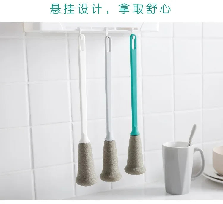 Milk Bottle Brush Scrubber Sponge Cleaner Kitchen Cleaning Tool Long Handle No Dead Angle Drink Bottle Glass Cup Cleaning Brush