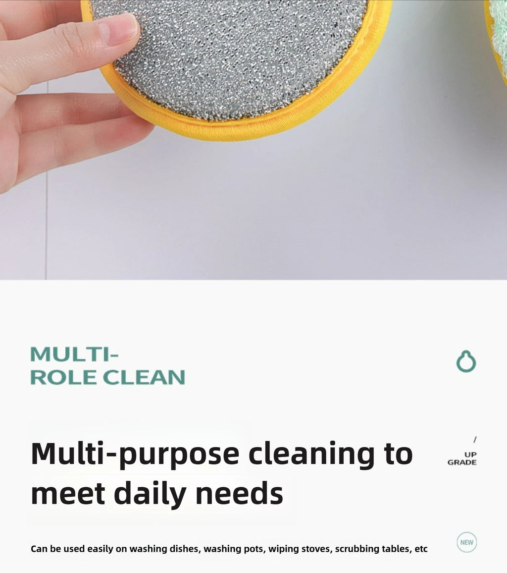 5PCS Double-Side Dish Wash Sponges, Dish Washing Brush Pan Pot, Dishwashing Sponge, Household Cleaning Reusable Kitchen Tools