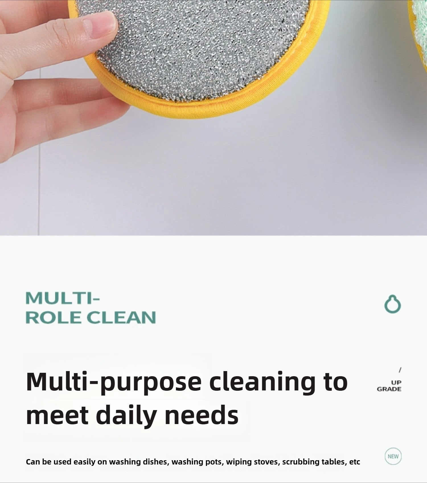 5PCS Double-Side Dish Wash Sponges, Dish Washing Brush Pan Pot, Dishwashing Sponge, Household Cleaning Reusable Kitchen Tools