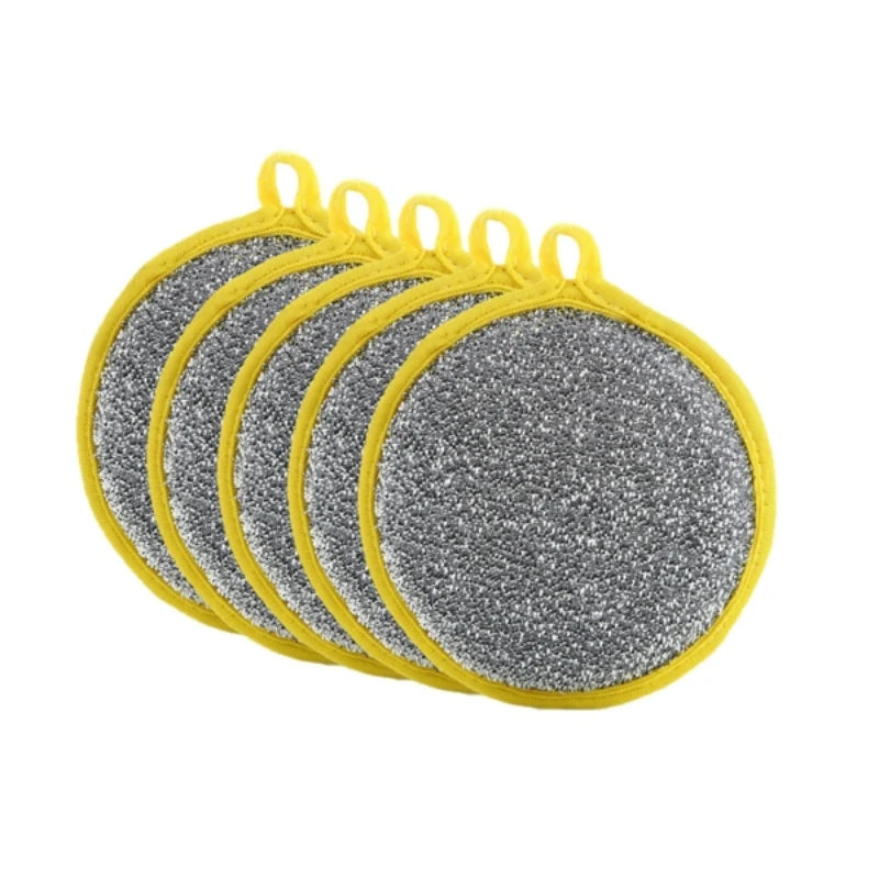 5PCS Double-Side Dish Wash Sponges, Dish Washing Brush Pan Pot, Dishwashing Sponge, Household Cleaning Reusable Kitchen Tools