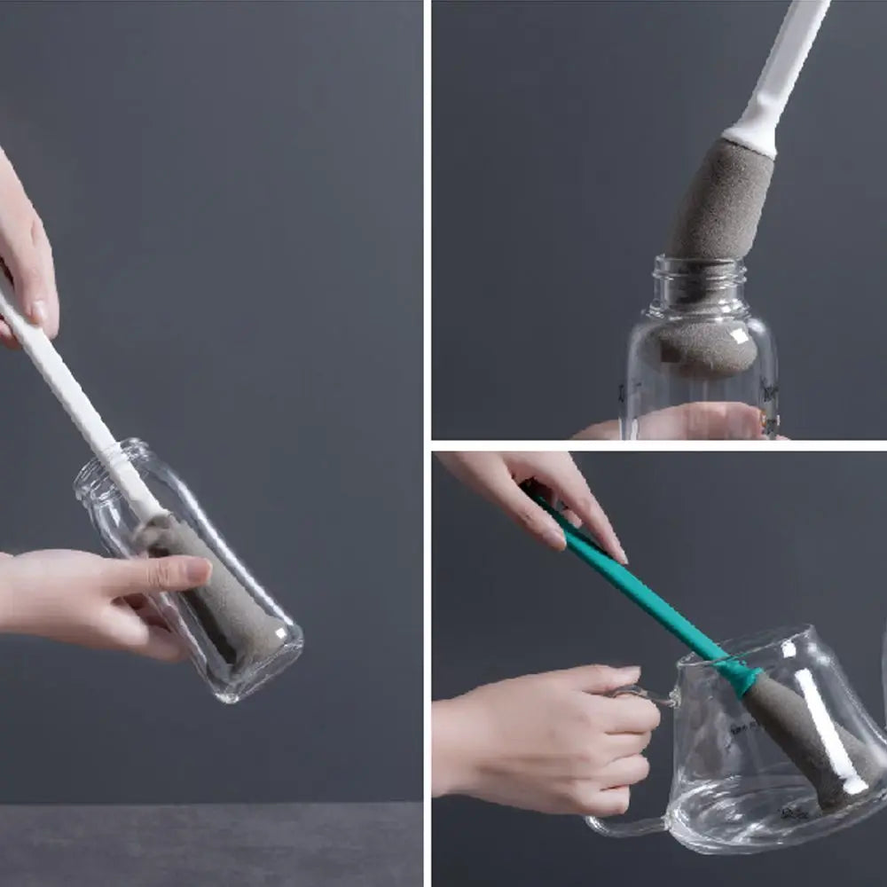 Long Handle Sponge Cup Brush Thermal Cup Scrubber Glass Bottle Clean Tools Drink Wineglass Glass Cup Cleaning Brush