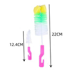 2 PCs/ Set Random Color Baby Bottle Cup 360-degree Sponge Cleaner+nipple Brush 360-degree Cleaning Tool Scrubber Cleaning Brush