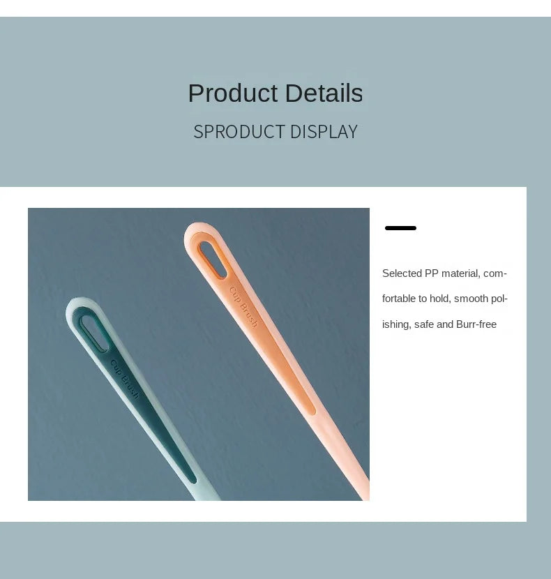 Cup Brush Cup Clean Long Handle Milk Bottle Brush No Dead Angle Remove Tea Stain Sponge Small Brush #2874